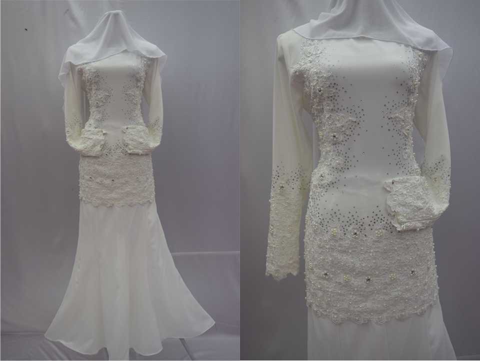 busana pernikahan modern gaun pengantin two piece