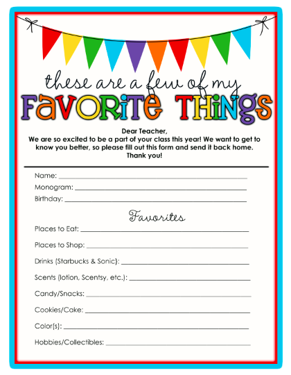 teacher+favorite+things+list