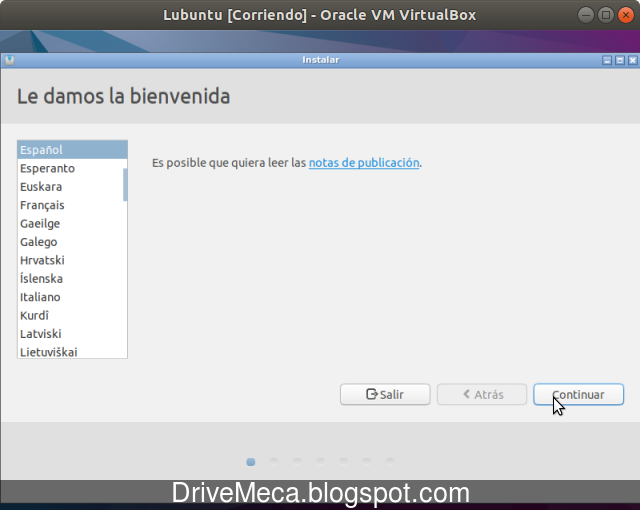 El asistente de instalacion nos da la bienvenida El asistente de instalacion nos da la bienvenida