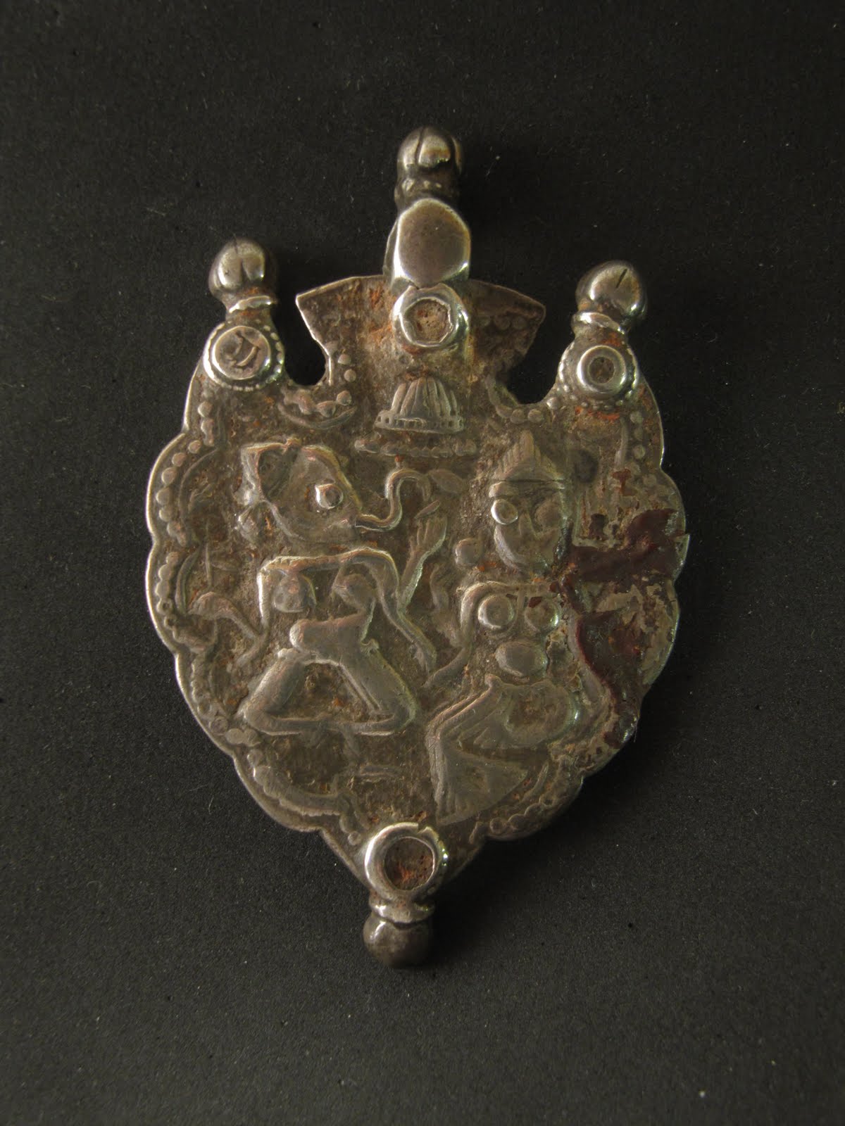 earthglobalart indian silver talisman 2