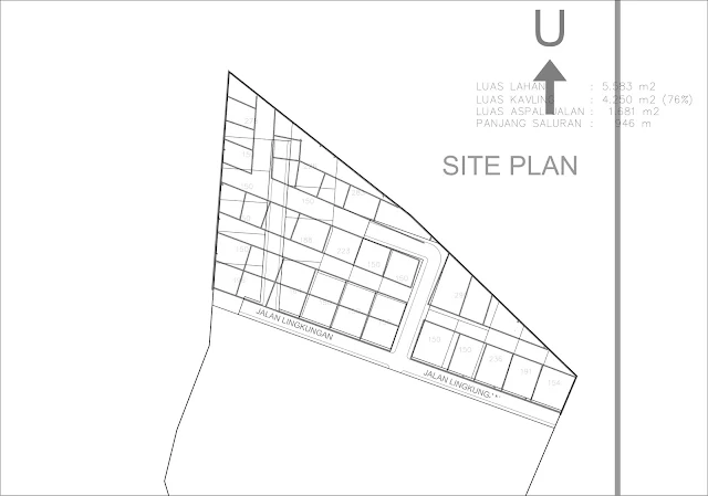 cara menggambar site plan