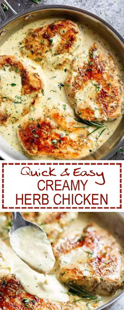 Quick & Easy Creamy Herb Chicken - My Zuperrr Kitchen