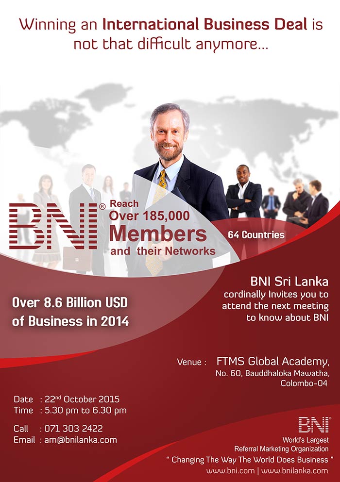 Business Network International (BNI), a leading networking organisation that links businesses and facilitates business promotion.