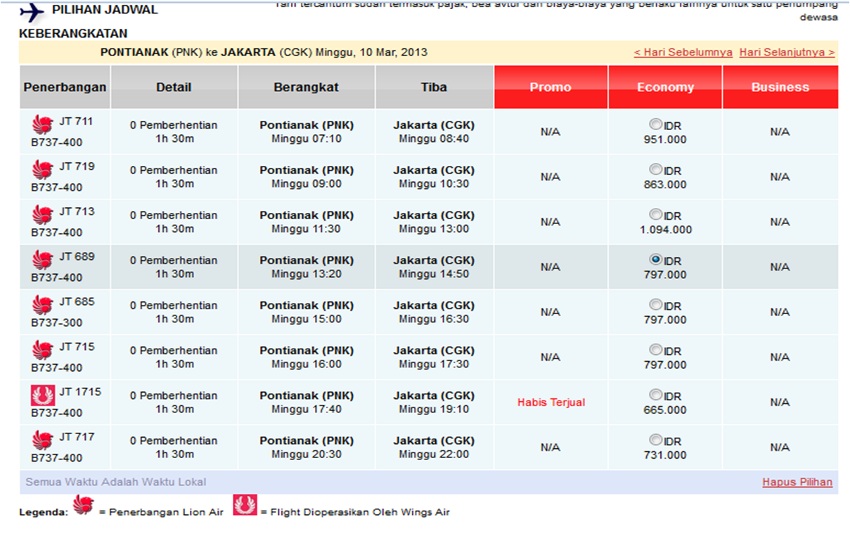 SUTARYA : CARA PEMESANAN TIKET ONLINE LION AIR