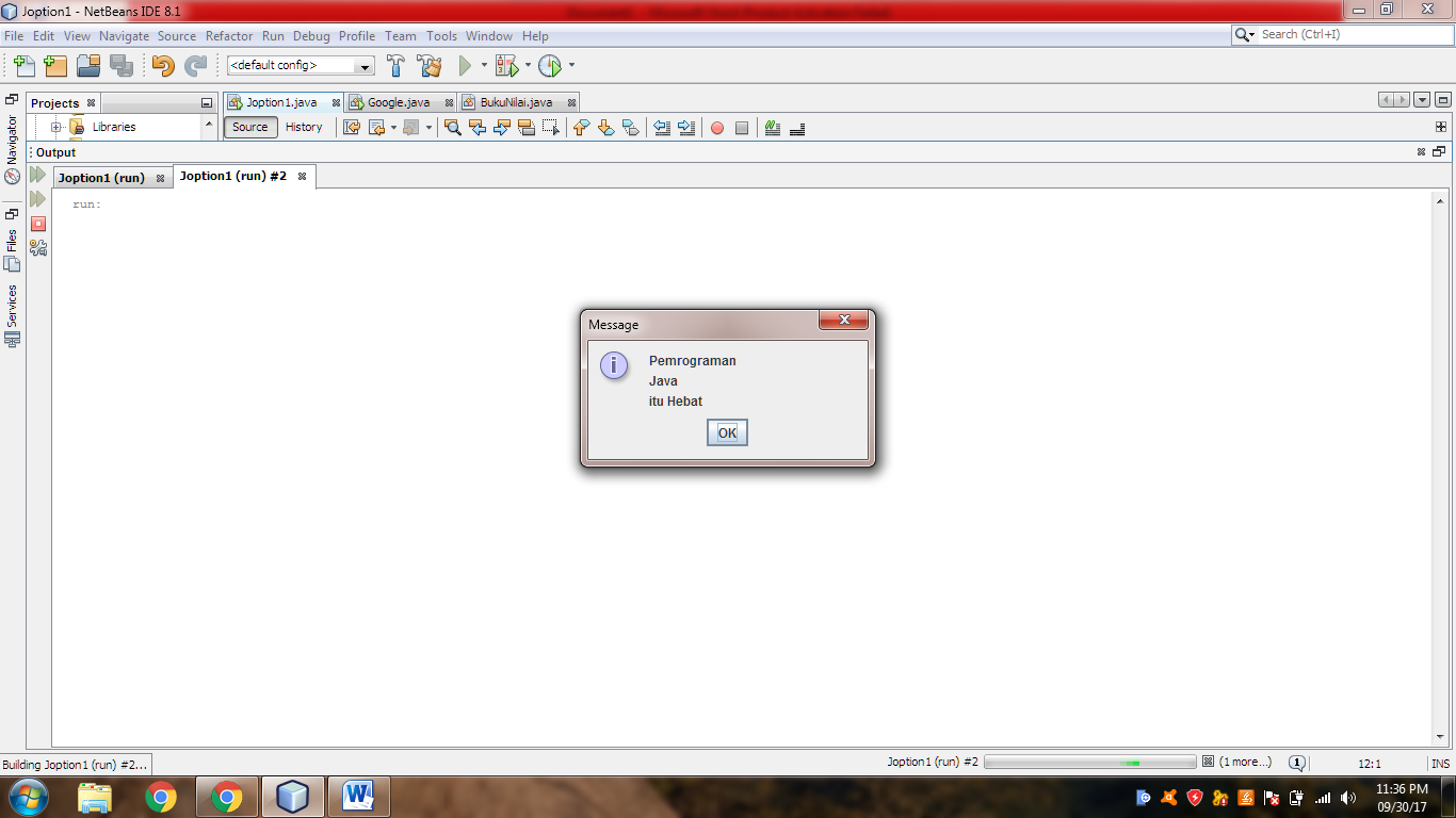 Teknik Informatika: Kotak Dialog (JOptionPane) program java