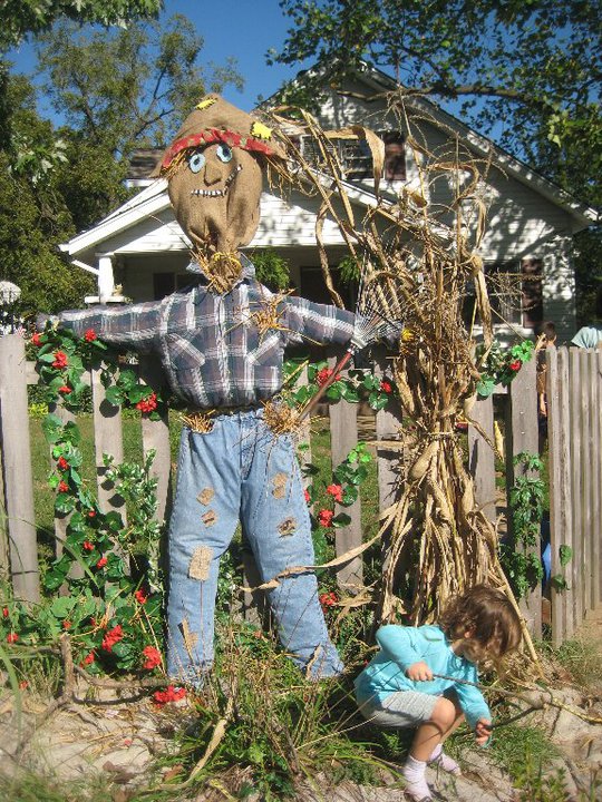 Busy Kids Making A Scarecrow Fall Family Project