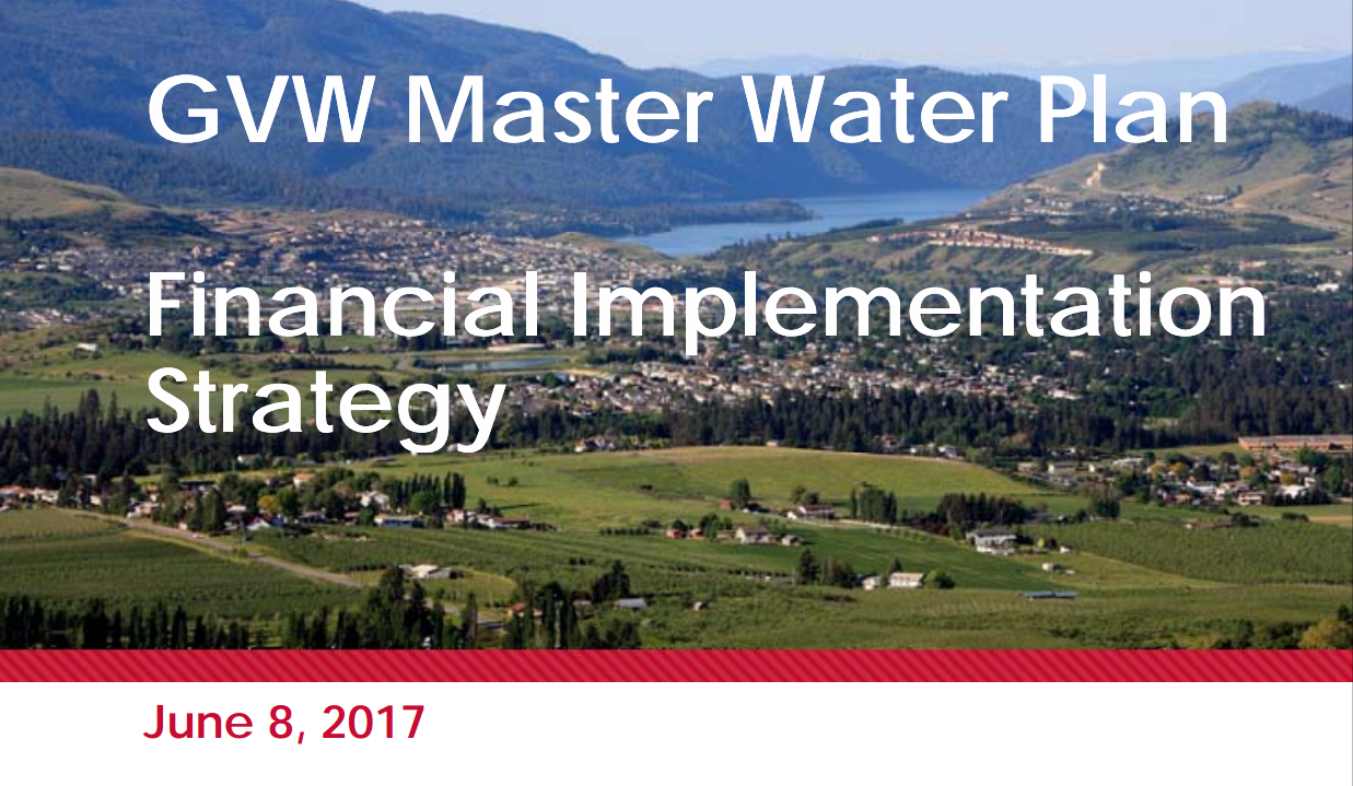 VernonBlog Greater Vernon Water Master Water Plan Financial
