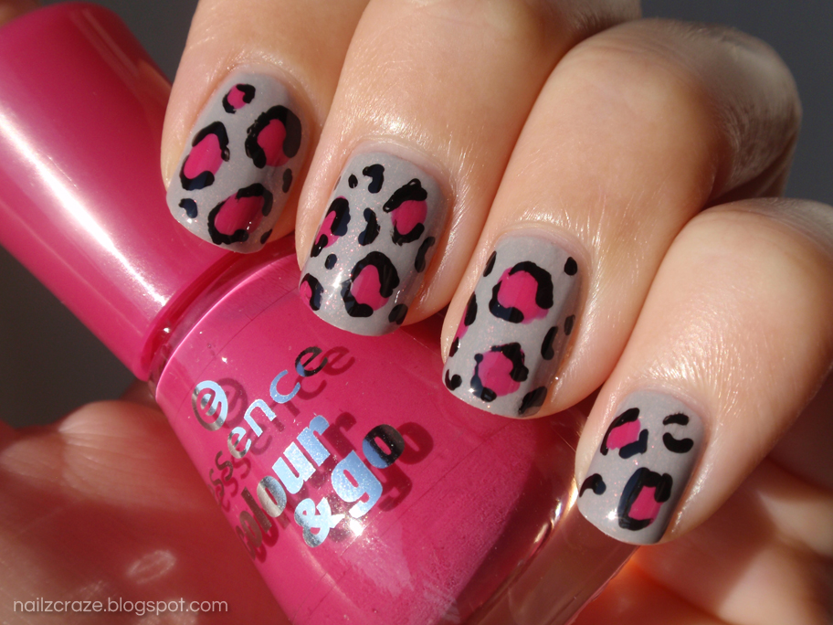 NOTD Essence Grey-t To Be Here with leopard print - Nailz Craze