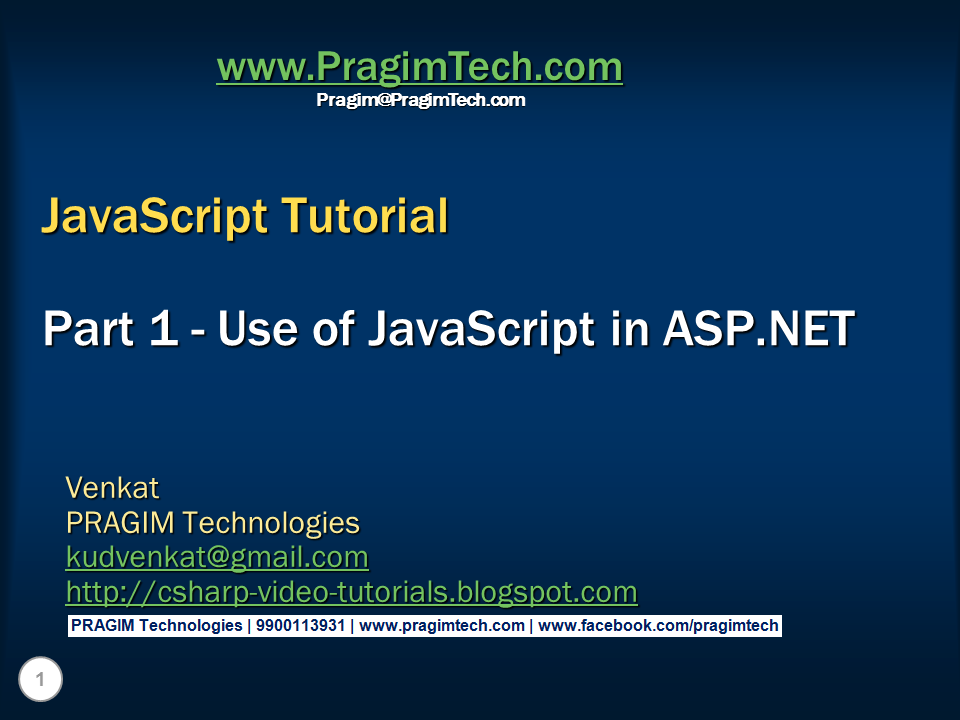 Sql server, .net and c# video tutorial: What is the use of JavaScript ...