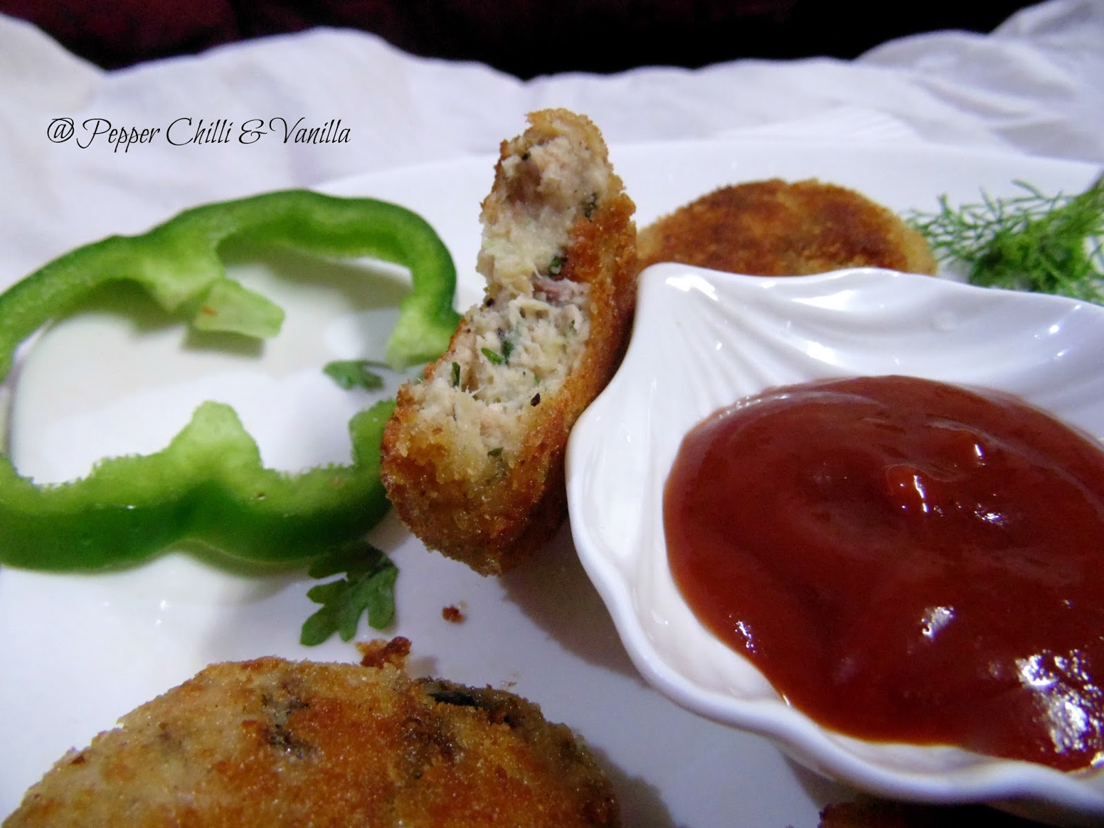 Chicken Cheese Cutlets Pepper, Chilli and Vanilla