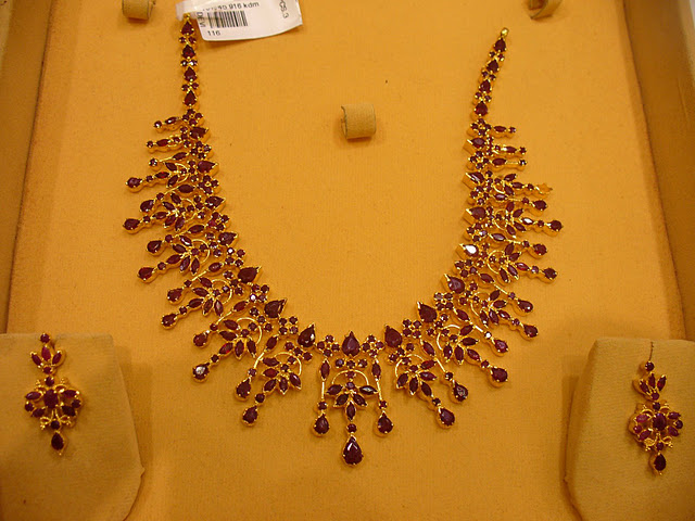 Ruby Necklaces Designs Sudhakar Gold Works