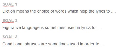 Contoh Soal Song Appreciation In Humanity