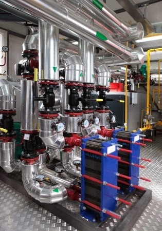 Sistema de Calefacción Centralizado Sala de Calderas Centralizada Con Calderas e Intercambiadores
