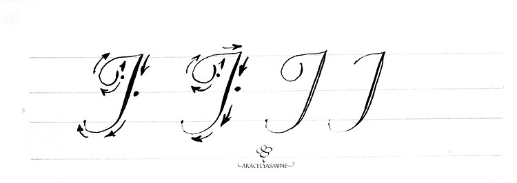 Caligrafía copperplate, ¿cómo escribir la letra J? | Aracelyasmine