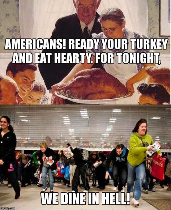 Americans, ready your turkey and eat hearty, for tonight we dine in hell