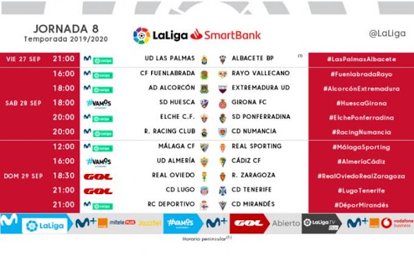 El Málaga - Sporting, el domingo 29 de Septiembre a las 12:00 horas