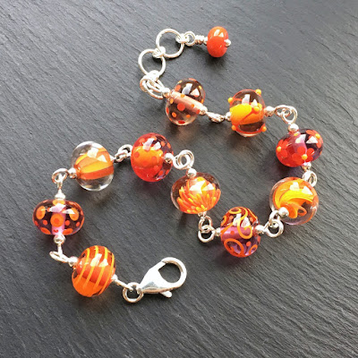 Lampwork glass bead bracelet by Laura Sparling