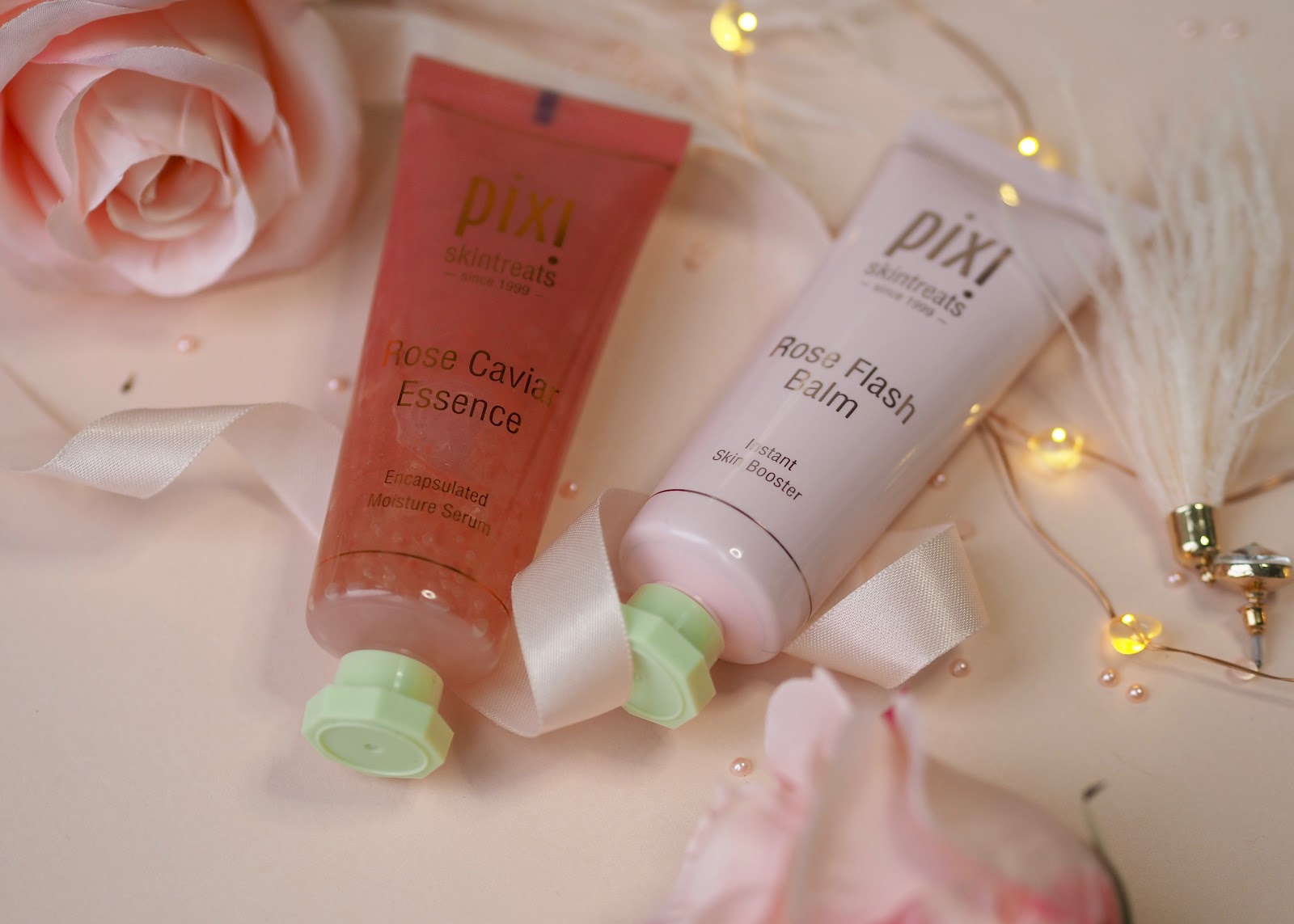Pixi Rose Caviar Essence and Flash Balm review flutter and sparkle