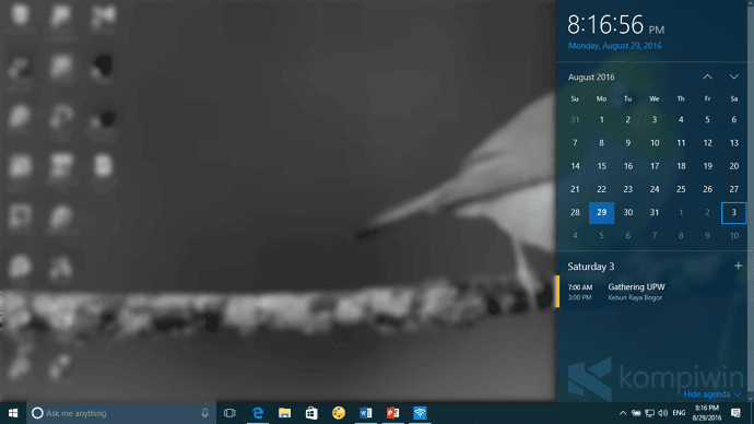 calendar windows 10