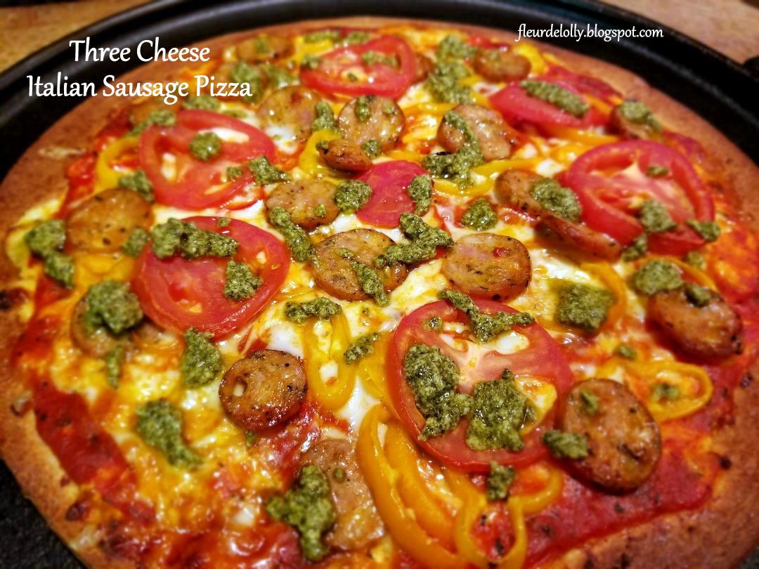 Fleur de Lolly Three Cheese Italian Sausage Pizza