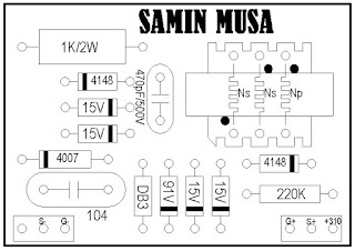 layout atas modul osc mini sos detex dengan osc terpisah