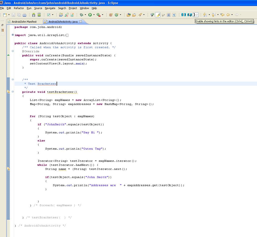 John's Techno Phile Bracketeer Bracket your Java Code in Eclipse