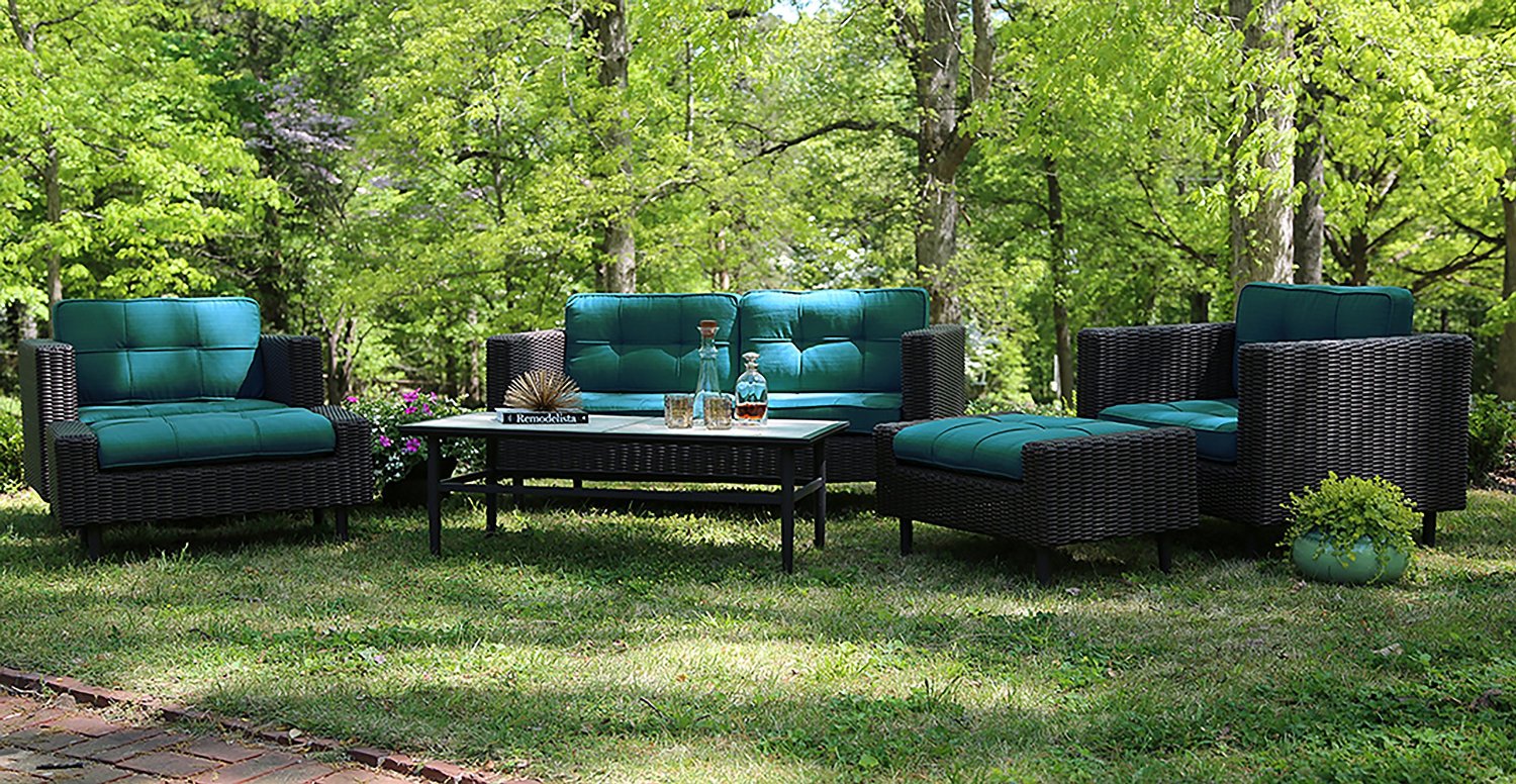 AE Outdoor 6Piece All Weather Wicker Wright Deep Seating Sofa Set with