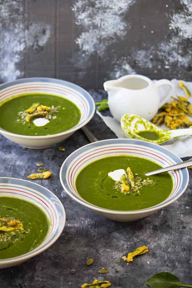 spinach-split pea soup - A Bit Wholesomely