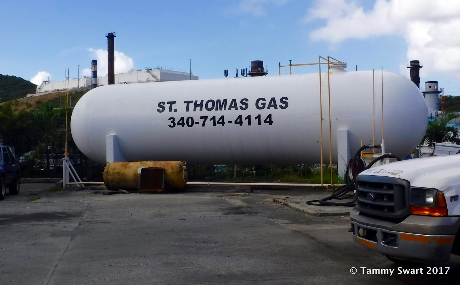 Things we did today... Getting Propane in St. Thomas