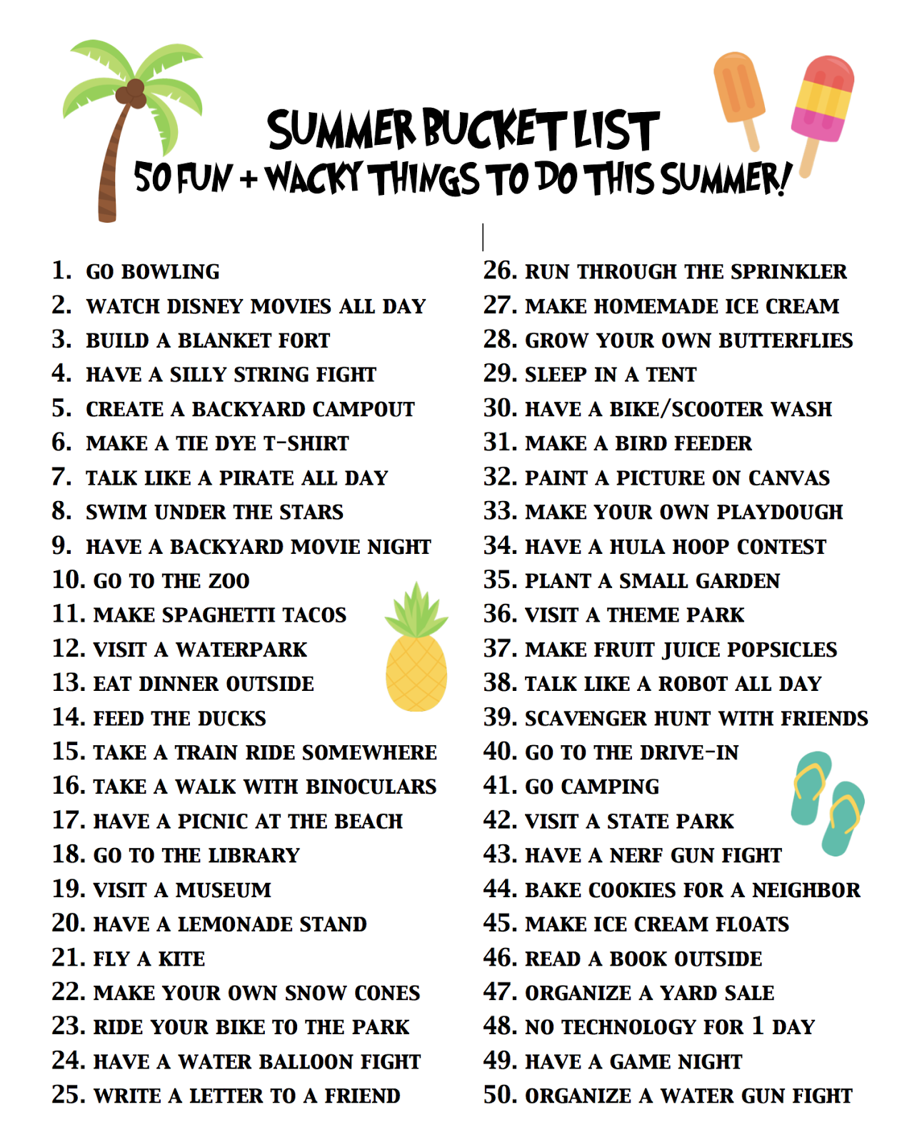 Summer Bucket List | FREE Printable - LAURA'S little PARTY
