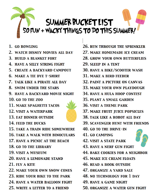 Summer Bucket List FREE Printable LAURA'S little PARTY