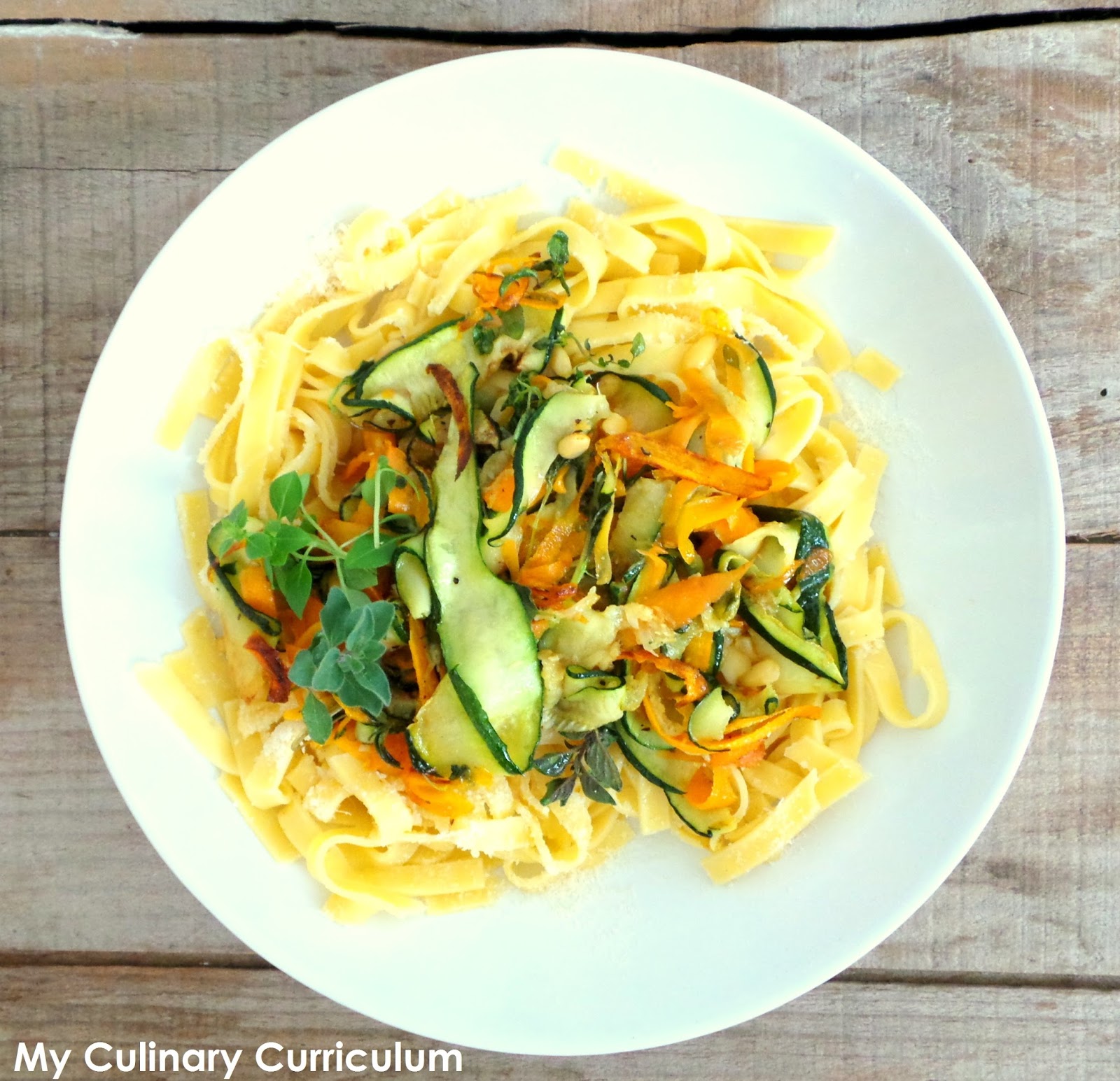 My Culinary Curriculum Tagliatelles aux courgettes, carottes, basilic