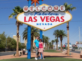 Richard & Emily at the Welcome to Fabulous Las Vegas sign ahead of the competition