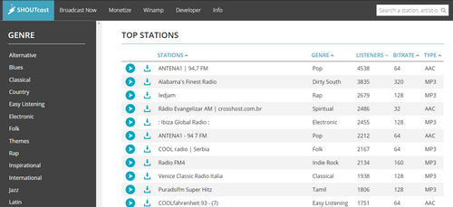 Shoutcast radio per ascoltare gratis la radio online