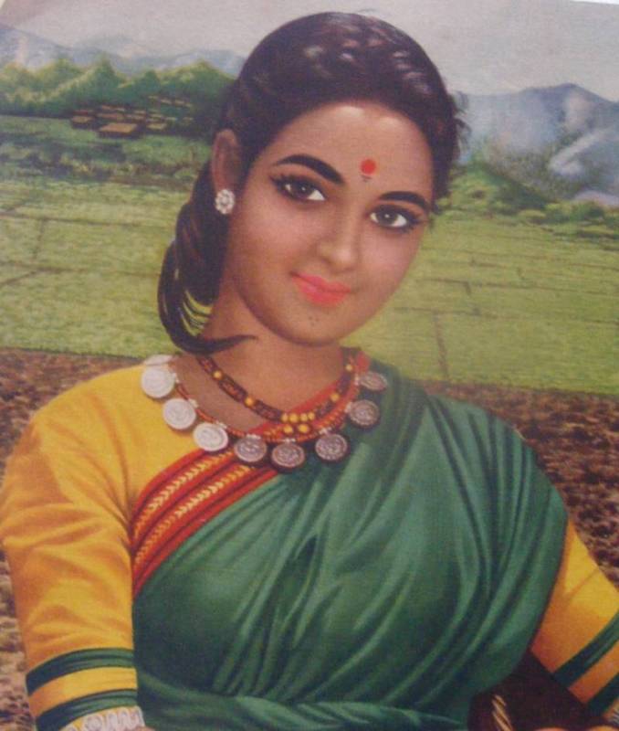 Beautiful Indian Village Woman 1940 S Vintage Print Old Indian Arts