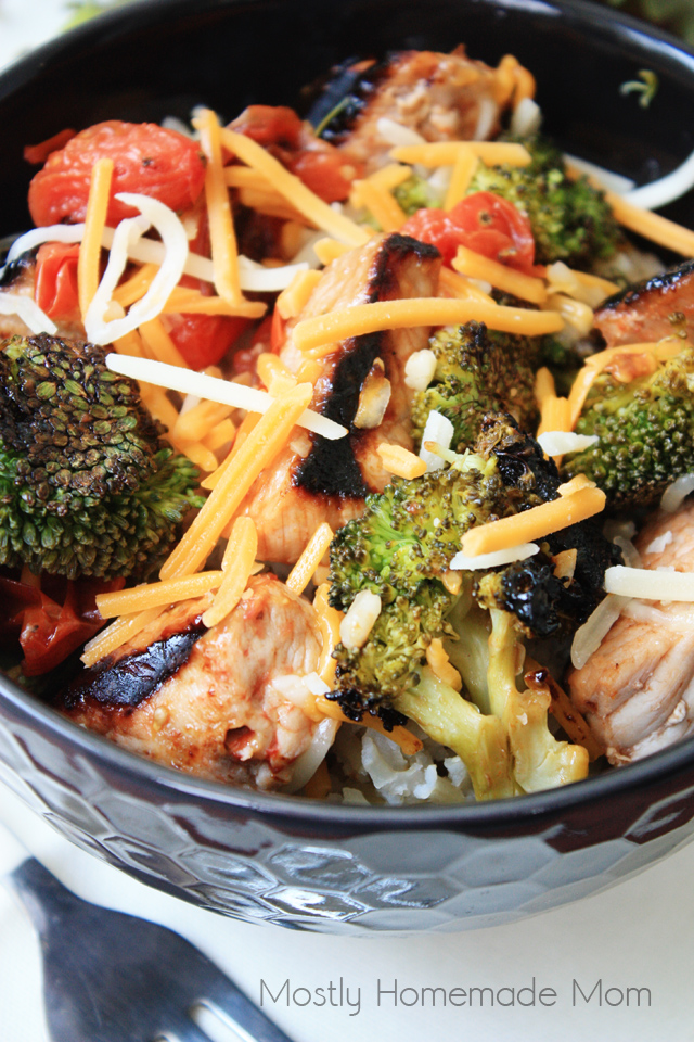 BBQ Grilled Pork & Vegetable Rice Bowls Mostly Homemade Mom