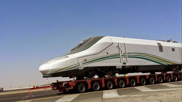 حمل قطار الحرمين الشريفين من جدة الى قرب المدينة المنورة