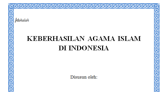 Makalah Keberhasilan Pendidikan Agama Islam Di Indonesia Asyifusyinen