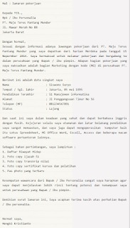 Contoh Surat Lamaran Kerja Pt Mayora Indah Surat Lamaran