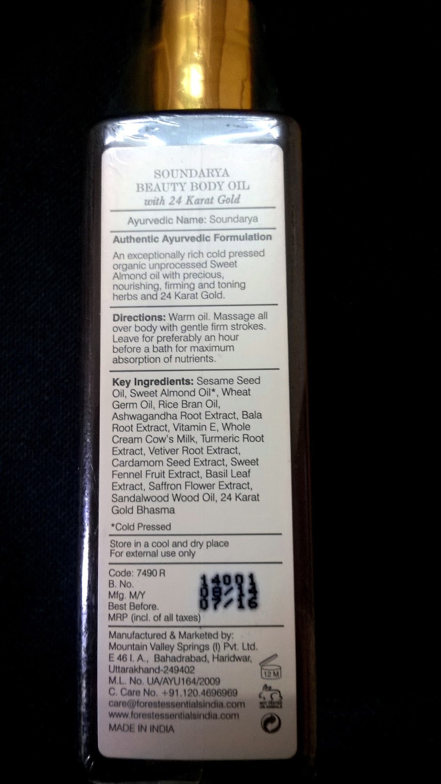 A Beautiful Life Forest Essentials Soundarya Beauty Body Oil With 24