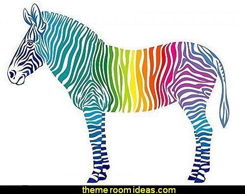 Rainbow Zebra Peel and Stick Fabric Wall Sticker rainbow bedroom wall decorations Rainbow Zebra Peel and Stick Fabric Wall Sticker rainbow bedroom wall decorations