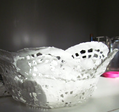Paper bowl, paper doily bowl, paper doily craft