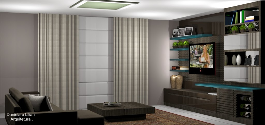 Daniela Viana e Lilian Maravai . Arquitetura.: Escritório + Sala de Tv