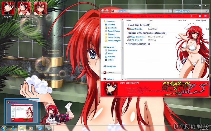 Rias Gremory Windows 7 Theme