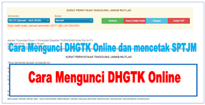 Cara mengunci DHGTK Online Dan Cetak SPTJM