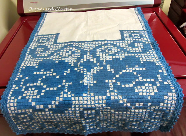Vintage Embroidered and Crocheted Table Runner