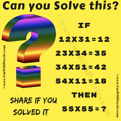 If 12x31=12, 23x34=35, 34x51=42, 54x11=18 then 55x55=?
