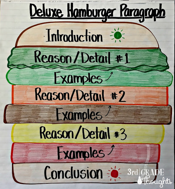 Deluxe Hamburger Paragraph Planning - 3rd Grade Thoughts