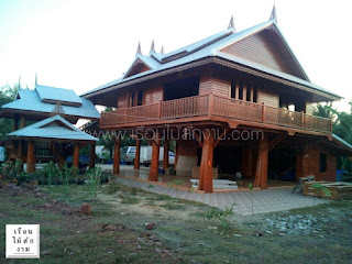 บ้านไม้สองชั้นเรือนไทยยกพื้นสูงโครงสร้างไม้ บ้านไม้สองชั้นเรือนไทยยกพื้นสูงโครงสร้างไม้