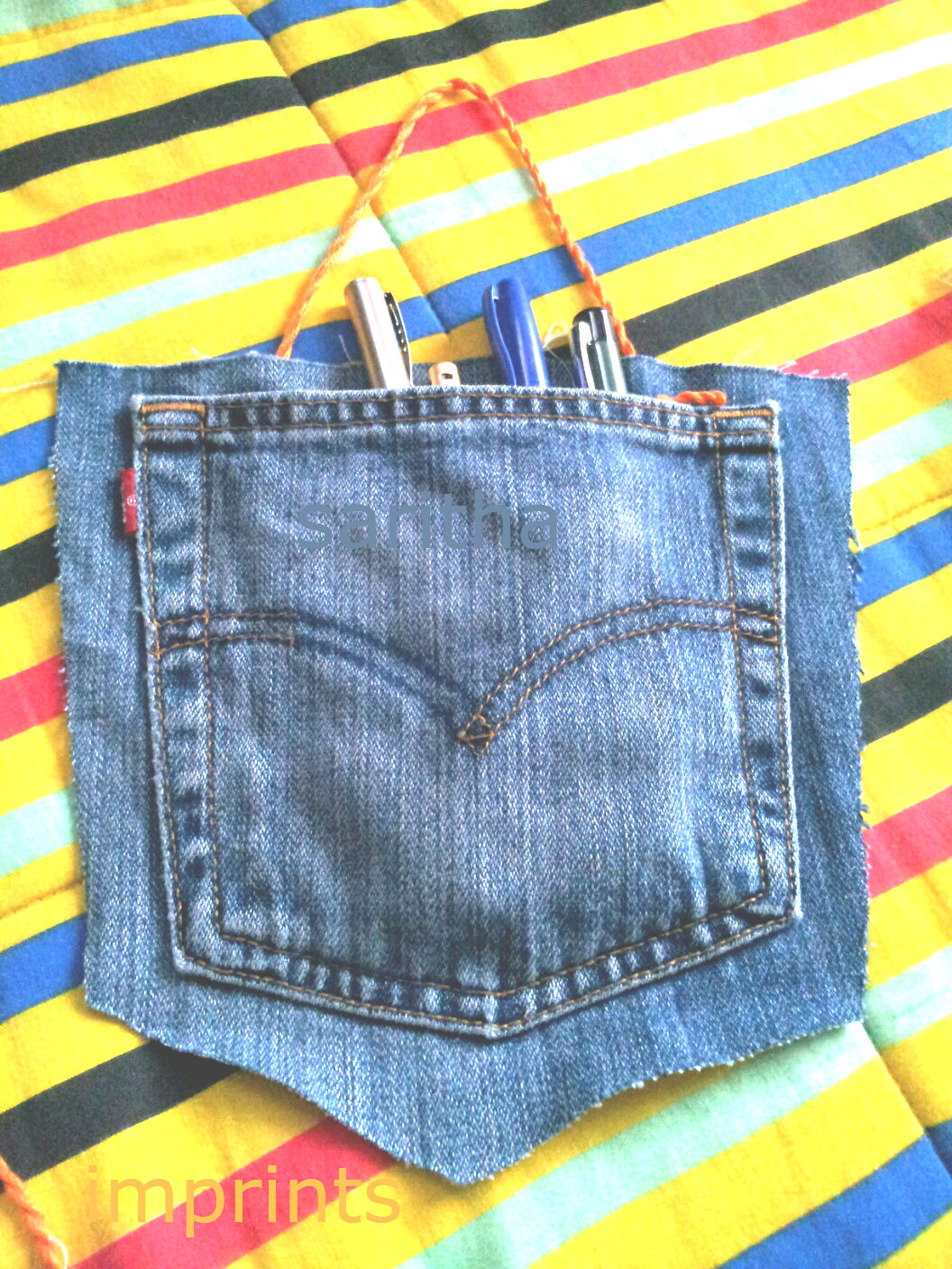 imprints handmade How to recycle old jeans quilt placemat